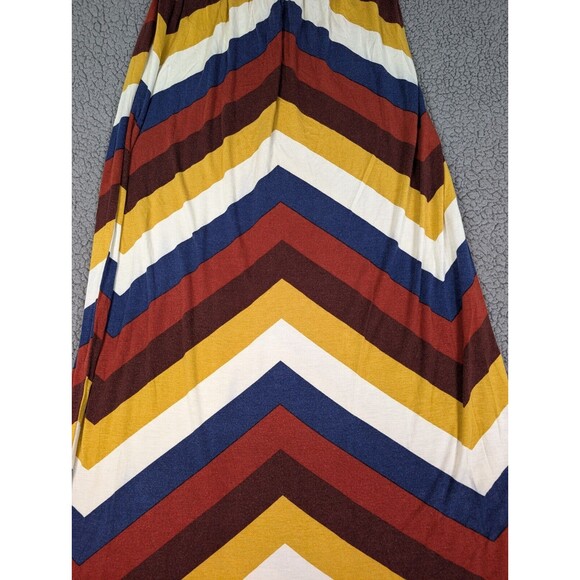 Bisou Bisou Maxi Dress Strapless Smock Chevron Color Block Size 14 Sundress - Picture 5 of 7